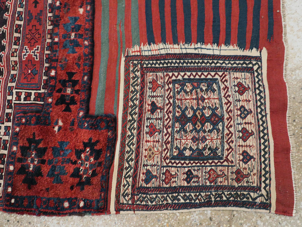 Vintage Persian Chaharmahal Bakhtiari Tacheh Flatweave Kilim , No.29473 - Gss