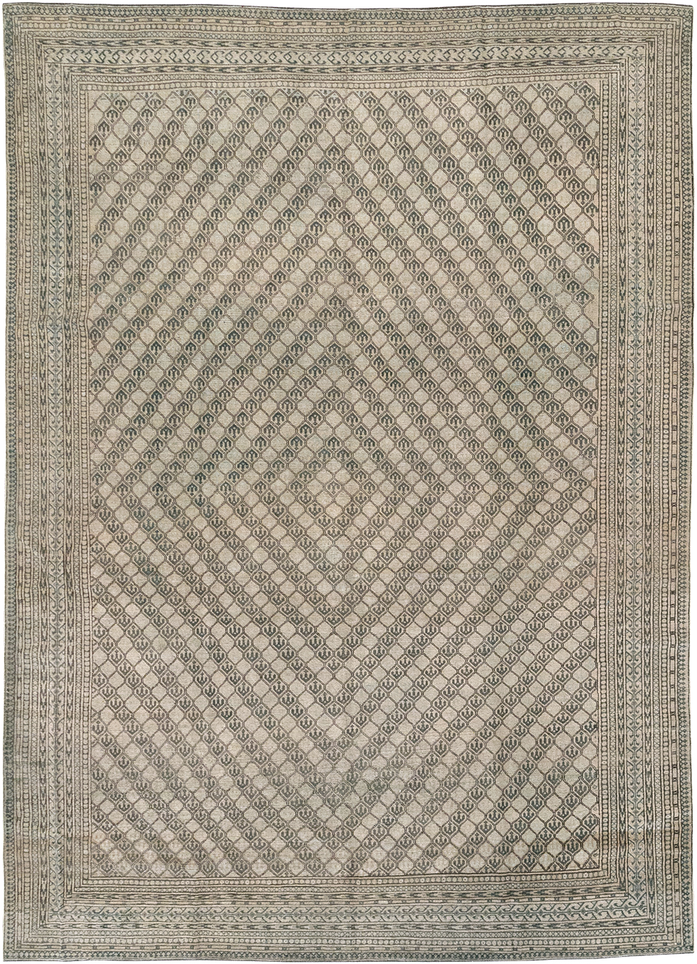 Vintage Central Asia Turkoman Room Size Carpet, No.29493 - Gss