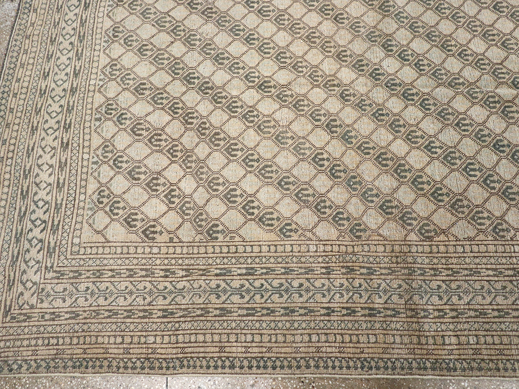 Vintage Central Asia Turkoman Room Size Carpet, No.29493 - Gss