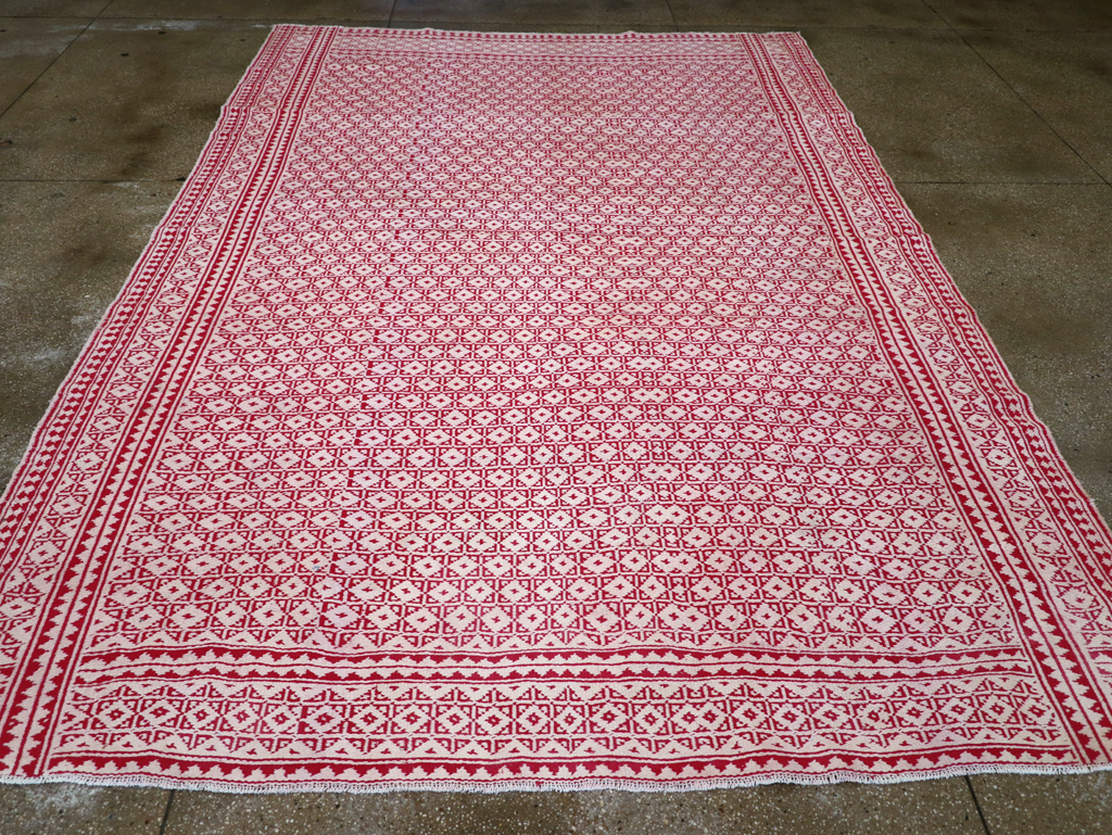 Vintage Persian Flatweave Kilim Room Size Carpet, No.29502 - Gss