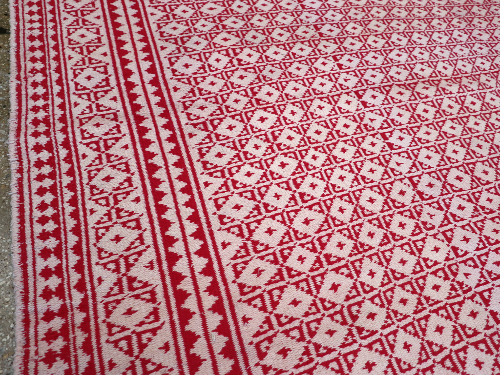 Vintage Persian Flatweave Kilim Room Size Carpet, No.29502 - Gss