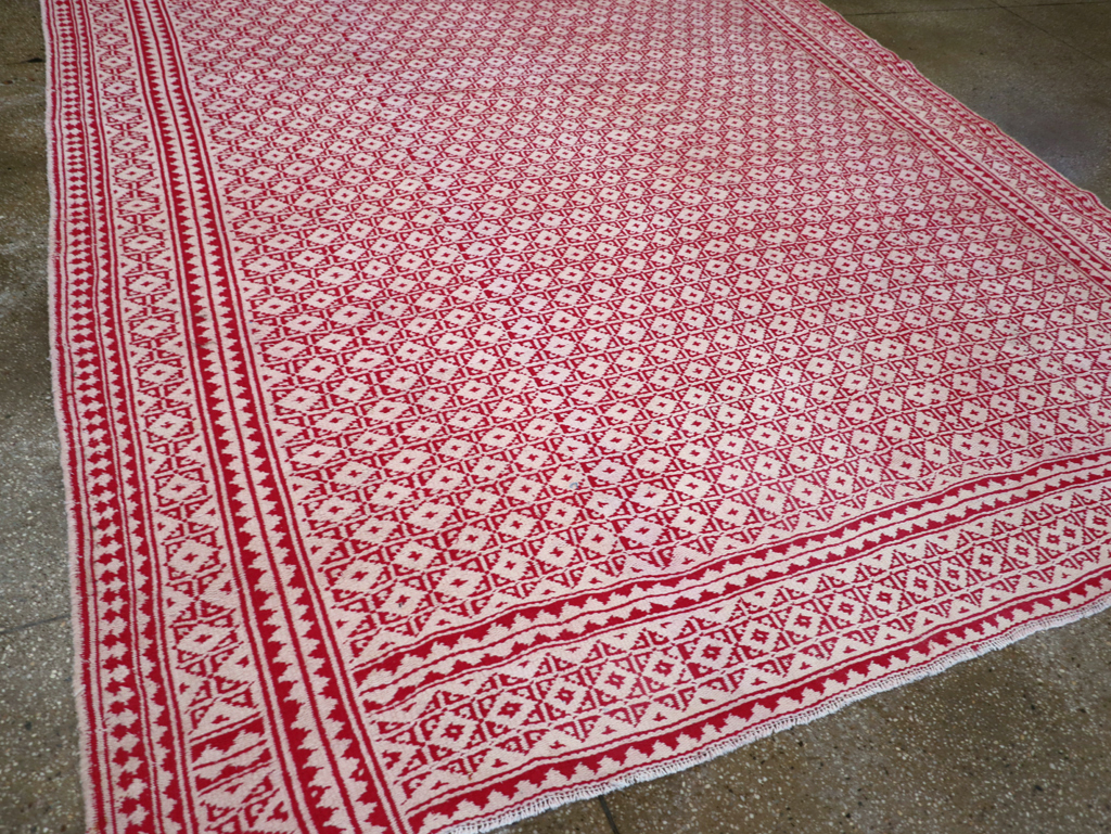 Vintage Persian Flatweave Kilim Room Size Carpet, No.29502 - Gss