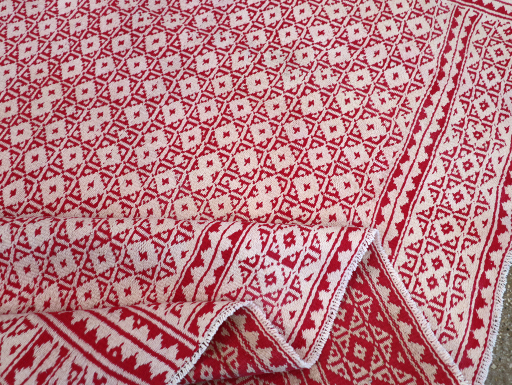 Vintage Persian Flatweave Kilim Room Size Carpet, No.29502 - Gss