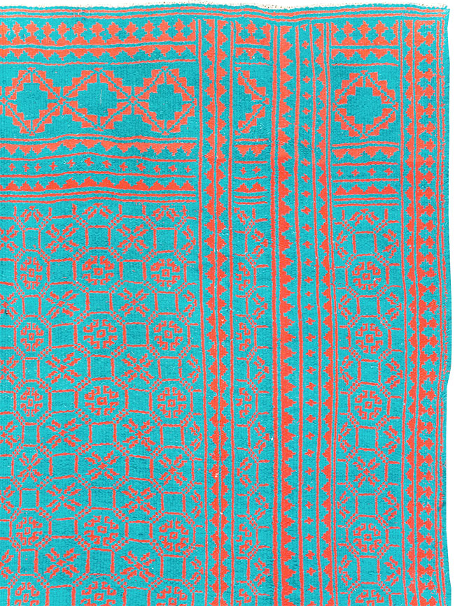 Vintage Persian Flatweave Kilim Room Size Carpet, No.29507 - Gss