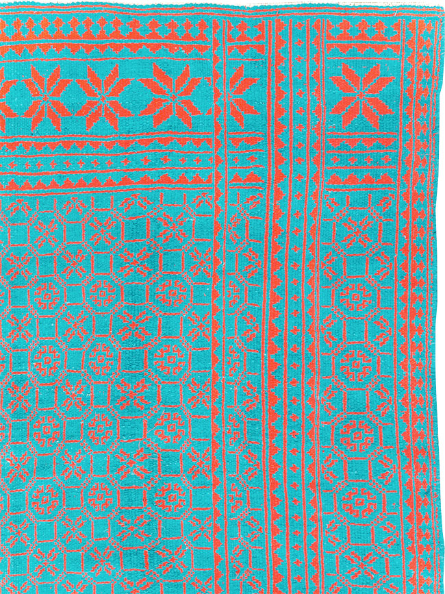 Vintage Persian Flatweave Kilim Room Size Carpet, No.29507 - Gss