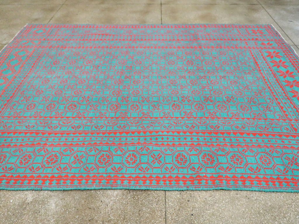 Vintage Persian Flatweave Kilim Room Size Carpet, No.29507 - Gss