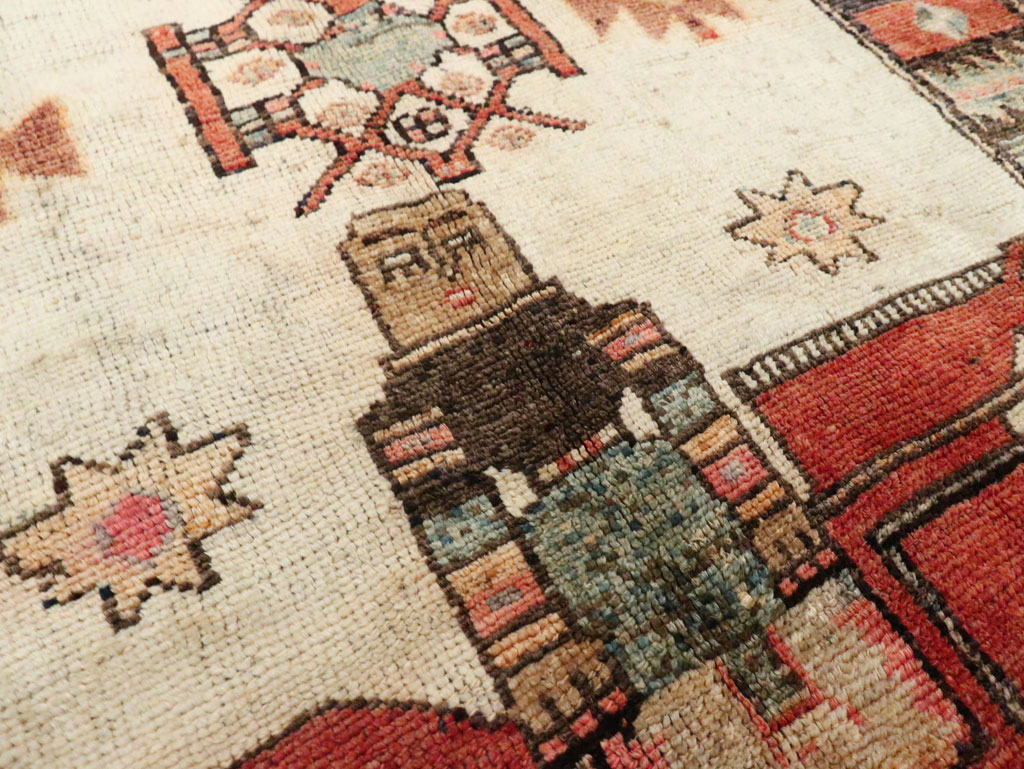 Vintage Persian Pictorial Bakhtiari Rug, No.29508 - Gss