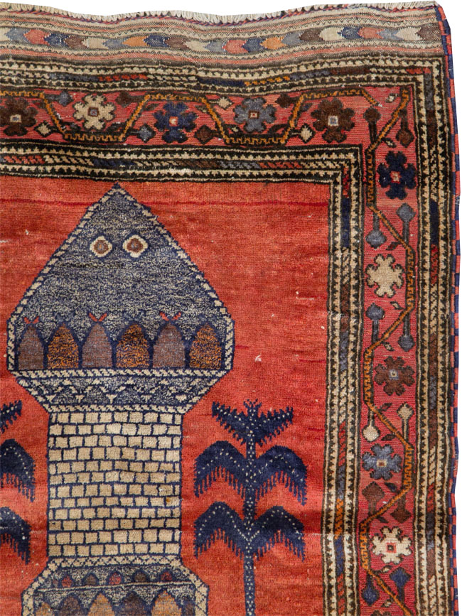 Vintage Central Asian Baluch Throw Rug, No.29517 - Gss