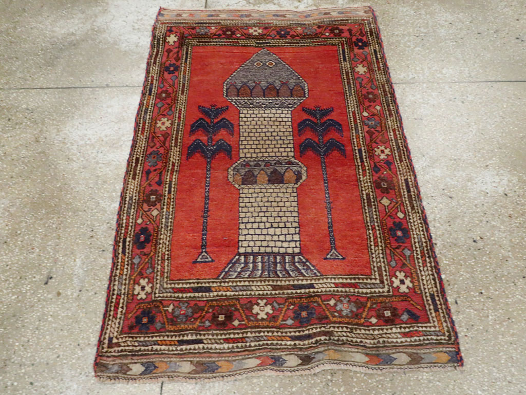Vintage Central Asian Baluch Throw Rug, No.29517 - Gss
