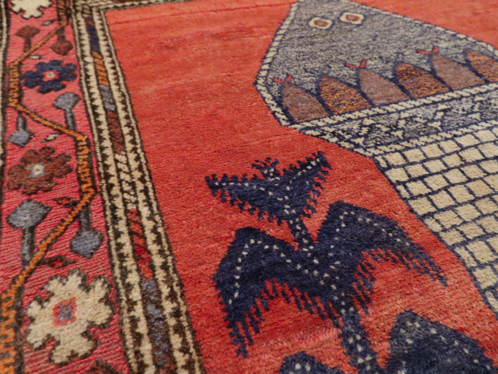 Vintage Central Asian Baluch Throw Rug, No.29517 - Gss