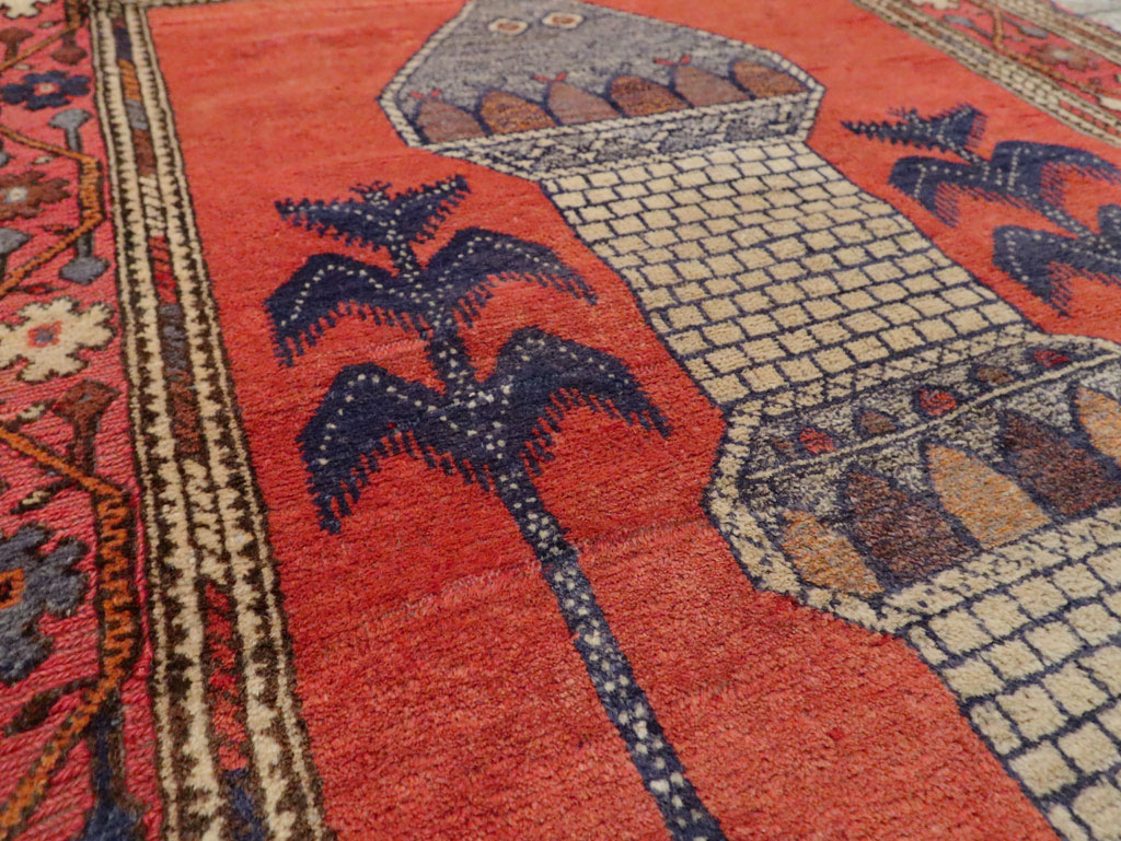 Vintage Central Asian Baluch Throw Rug, No.29517 - Gss
