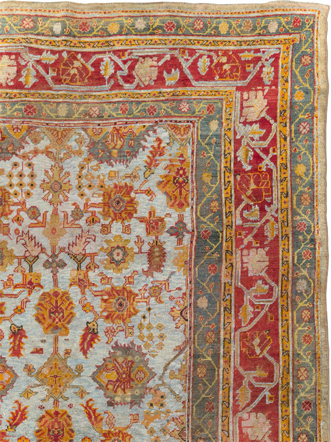 Antique Turkish Oushak Carpet, No.29519 - Gss