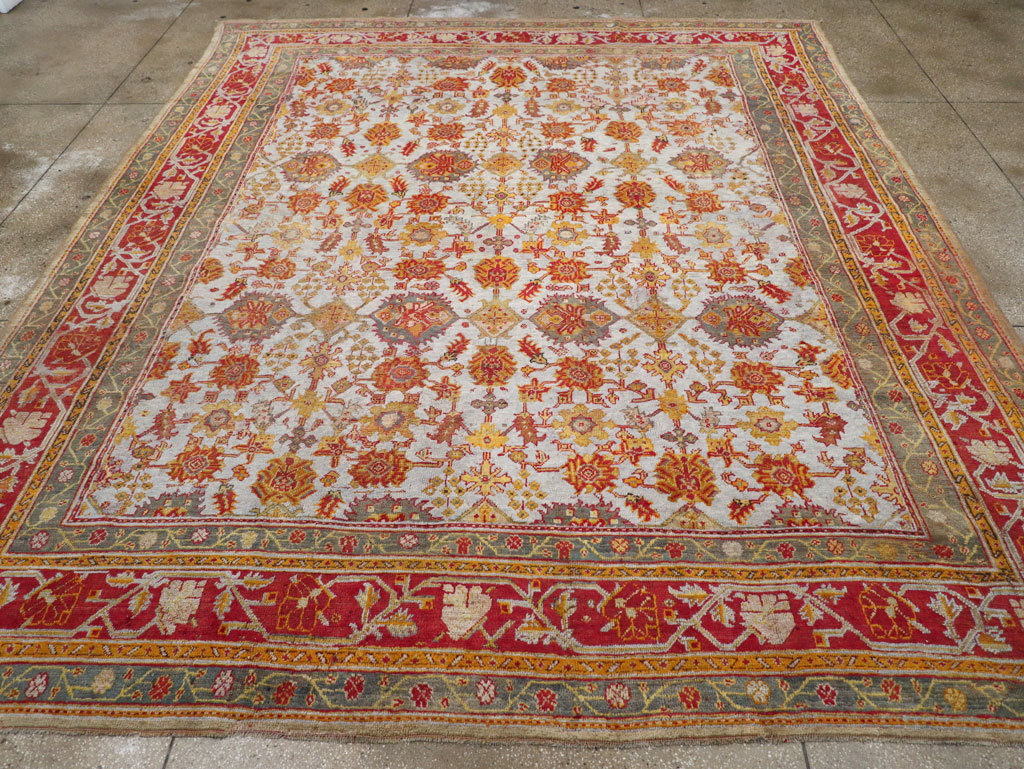 Antique Turkish Oushak Carpet, No.29519 - Gss