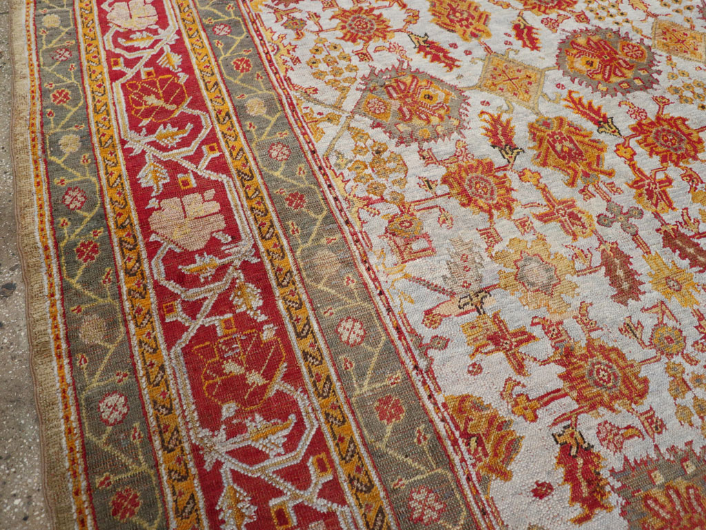 Antique Turkish Oushak Carpet, No.29519 - Gss