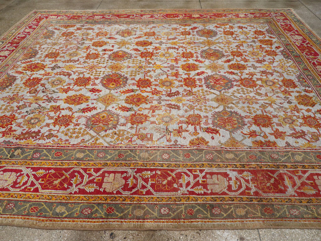 Antique Turkish Oushak Carpet, No.29519 - Gss