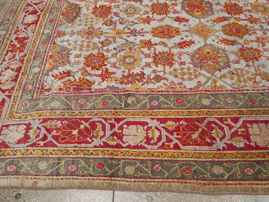 Antique Turkish Oushak Carpet, No.29519 - Gss
