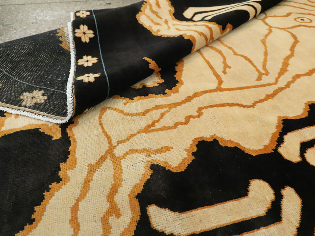 Tibetan Inspired Modern Buddhist Tantric Skeleton Ritual Rug, No.29523 - Gss