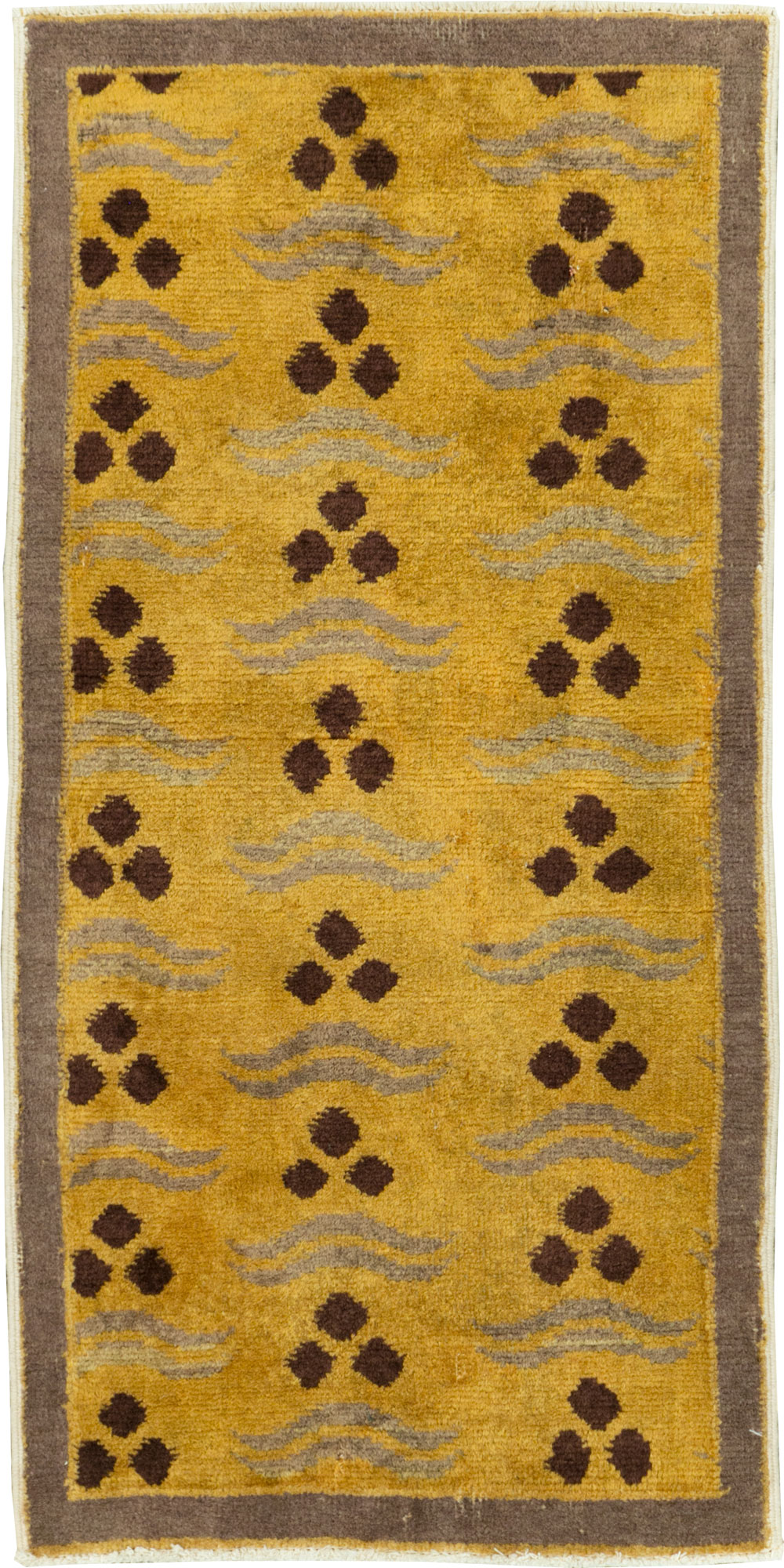 Vintage Turkish Art Deco Throw Rug, No.29545 - Gss