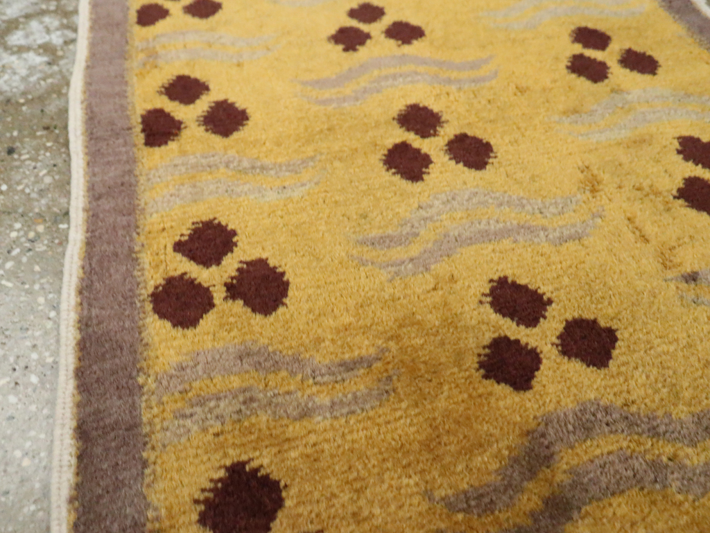 Vintage Turkish Art Deco Throw Rug, No.29545 - Gss