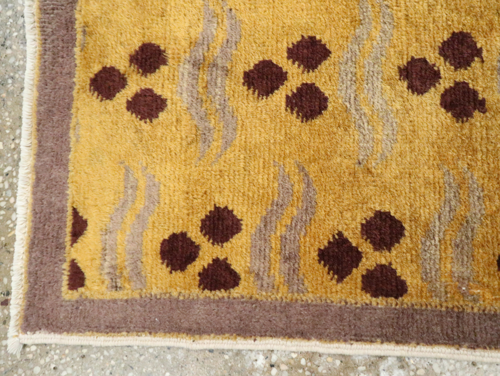 Vintage Turkish Art Deco Throw Rug, No.29545 - Gss