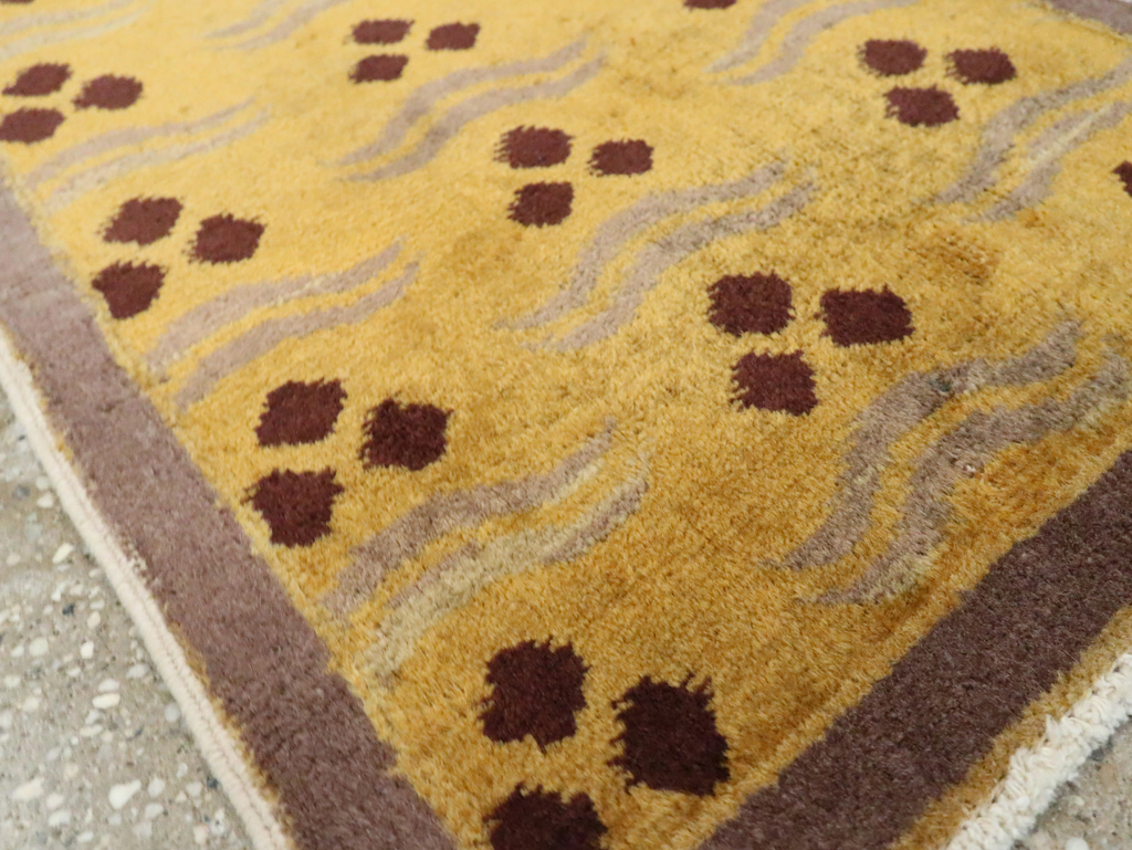 Vintage Turkish Art Deco Throw Rug, No.29545 - Gss