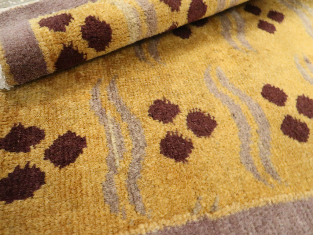 Vintage Turkish Art Deco Throw Rug, No.29545 - Gss