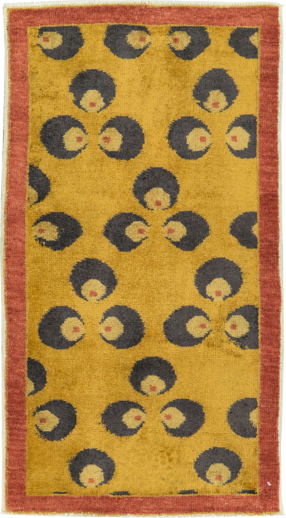 Vintage Turkish Art Deco Throw Rug, No.29549 - Gss