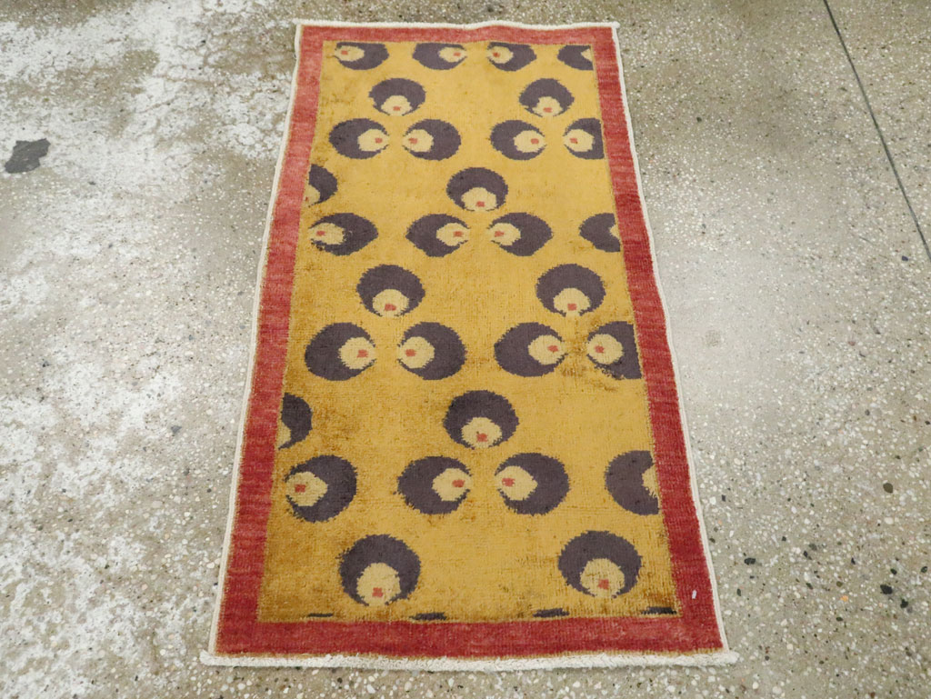 Vintage Turkish Art Deco Throw Rug, No.29549 - Gss