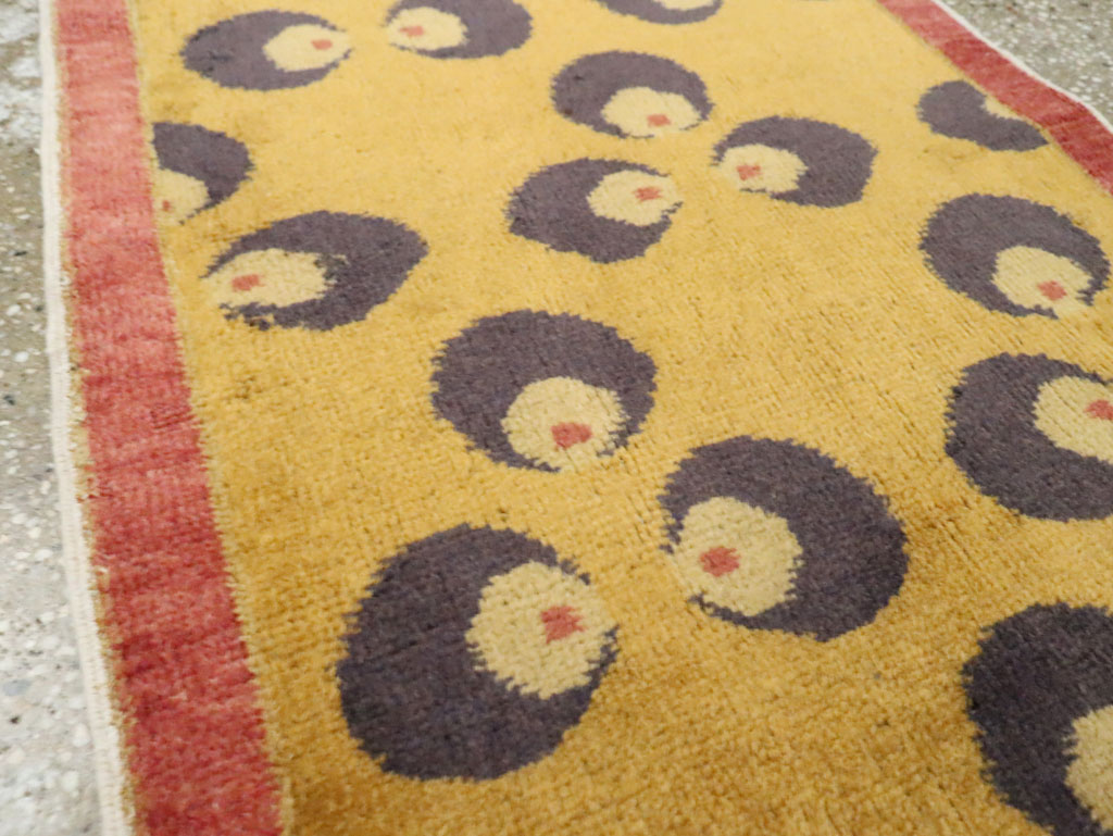 Vintage Turkish Art Deco Throw Rug, No.29549 - Gss