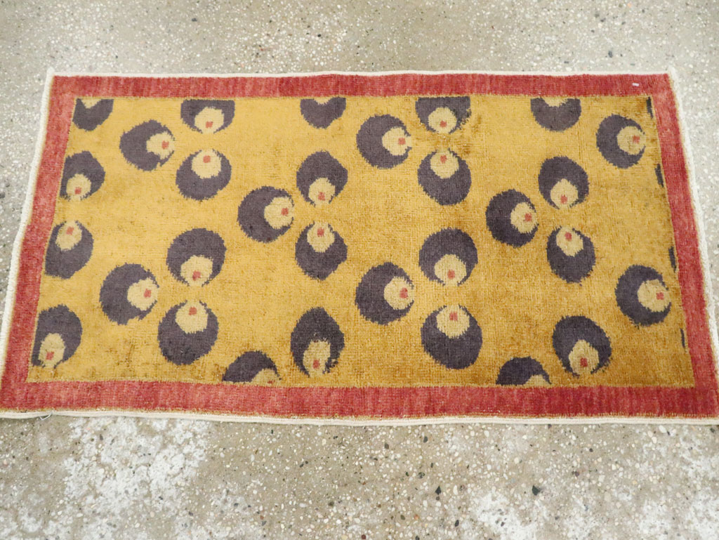 Vintage Turkish Art Deco Throw Rug, No.29549 - Gss
