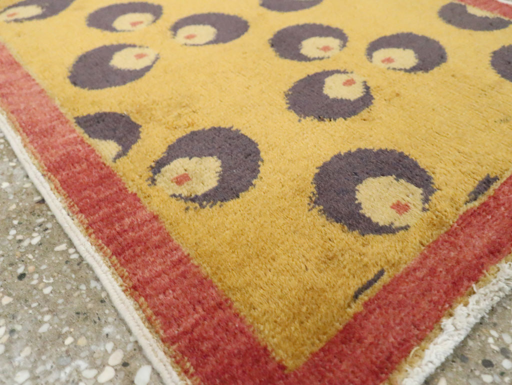 Vintage Turkish Art Deco Throw Rug, No.29549 - Gss