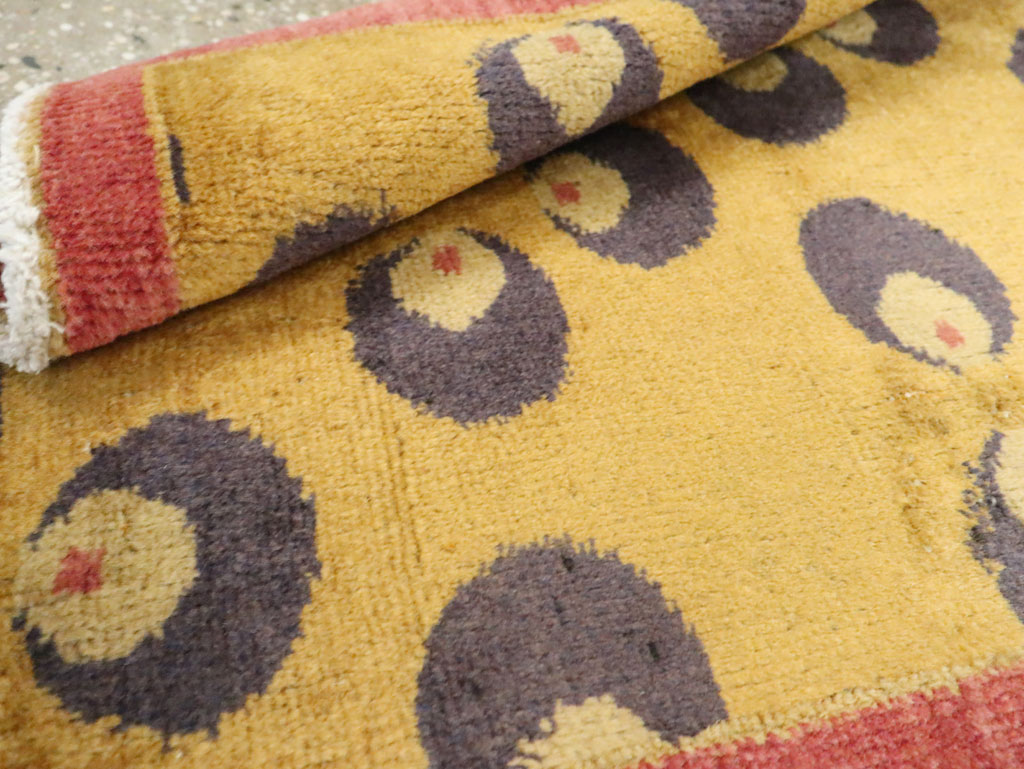 Vintage Turkish Art Deco Throw Rug, No.29549 - Gss