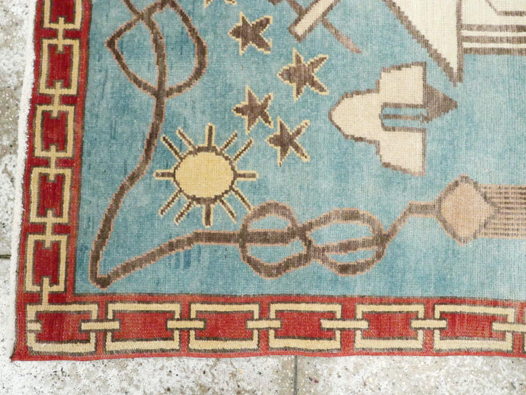 Vintage Turkish Art Deco Style Accent Rug, No.29570 - Gss