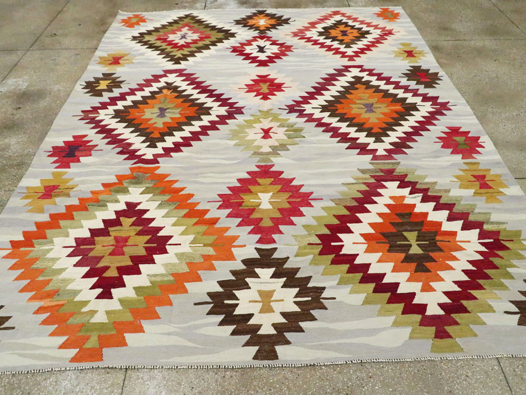 Contemporary Turkish Flat-Weave Kilim, No.29571 - Gss