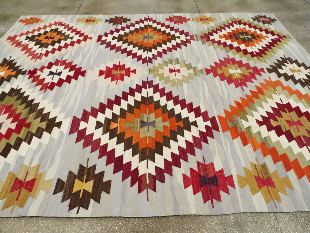 Contemporary Turkish Flat-Weave Kilim, No.29571 - Gss