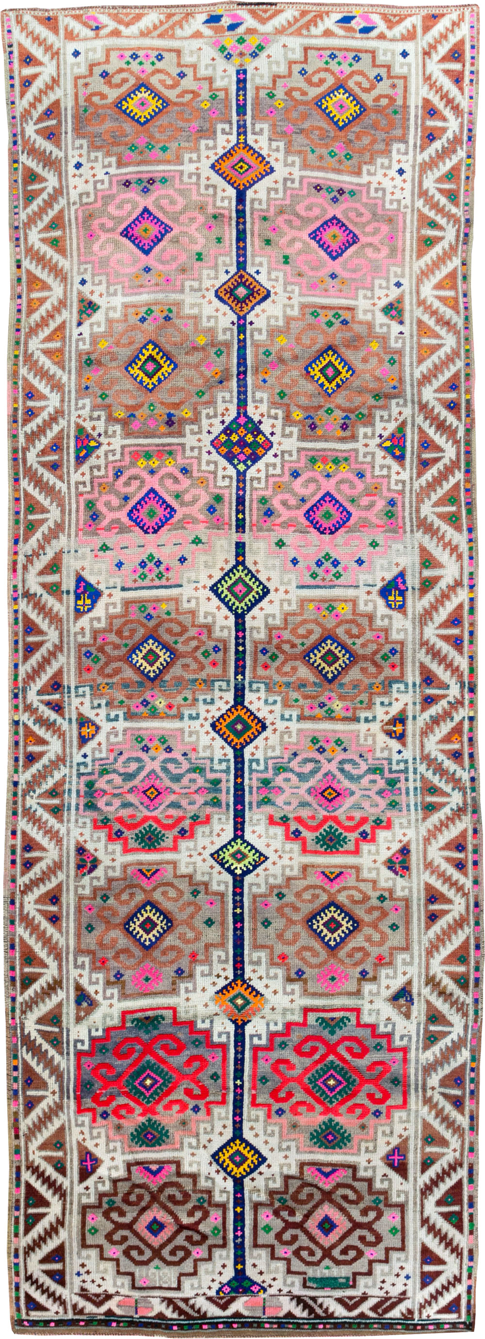 Vintage Turkish Anatolian Wide Gallery Runner, No.29578 - Gss