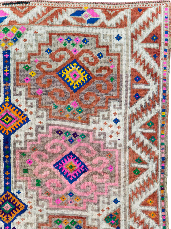 Vintage Turkish Anatolian Wide Gallery Runner, No.29578 - Gss