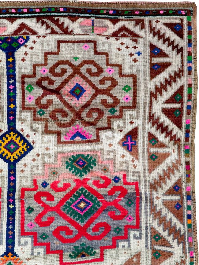 Vintage Turkish Anatolian Wide Gallery Runner, No.29578 - Gss