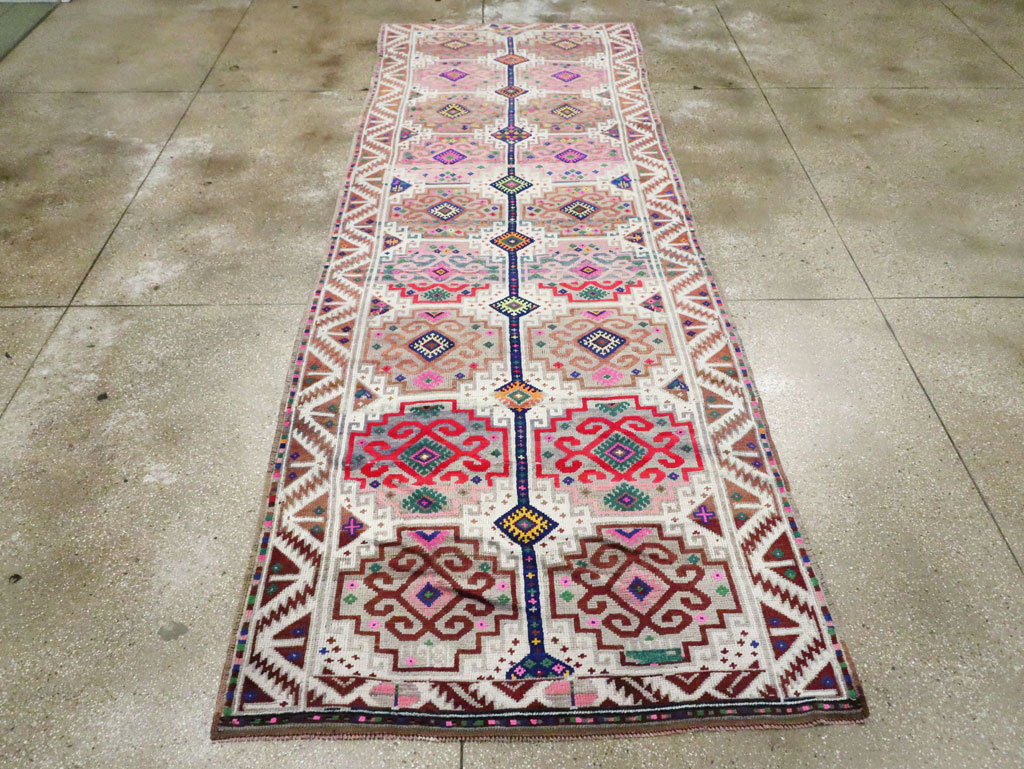Vintage Turkish Anatolian Wide Gallery Runner, No.29578 - Gss