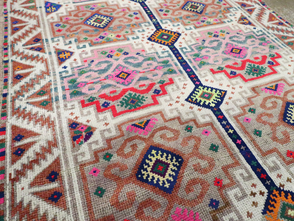 Vintage Turkish Anatolian Wide Gallery Runner, No.29578 - Gss