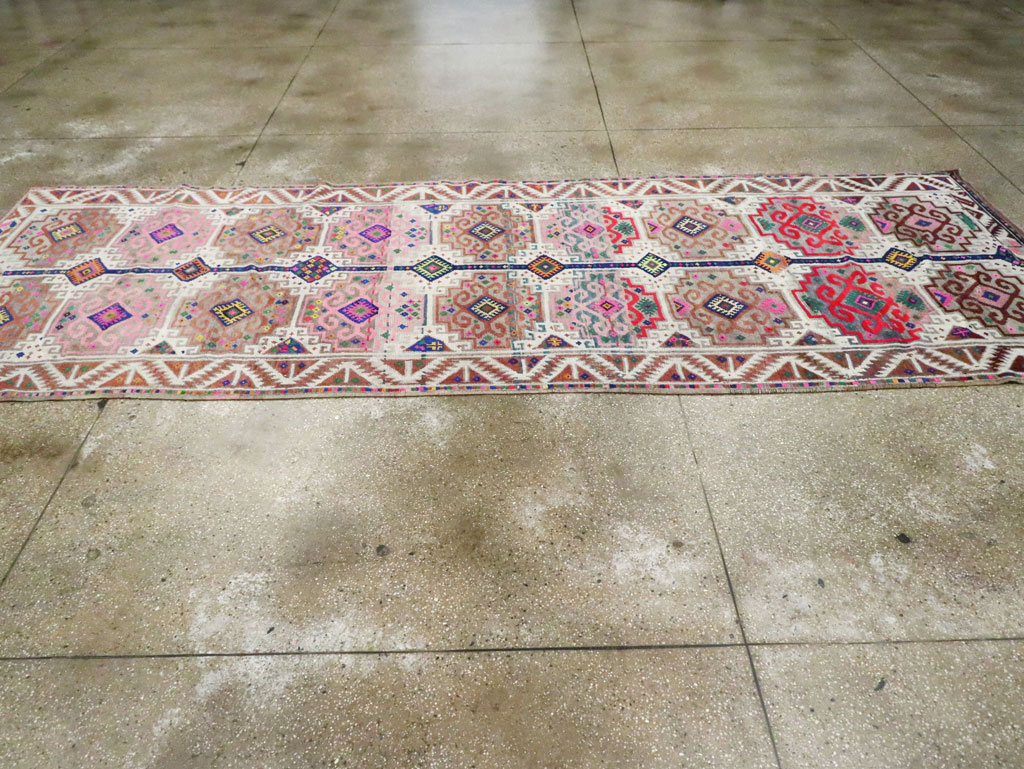 Vintage Turkish Anatolian Wide Gallery Runner, No.29578 - Gss