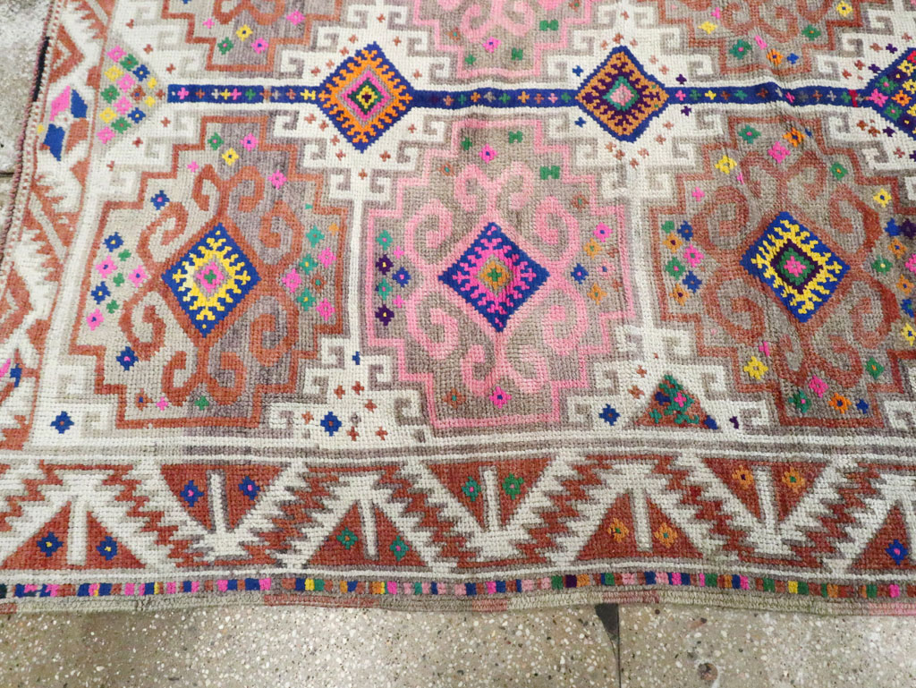 Vintage Turkish Anatolian Wide Gallery Runner, No.29578 - Gss