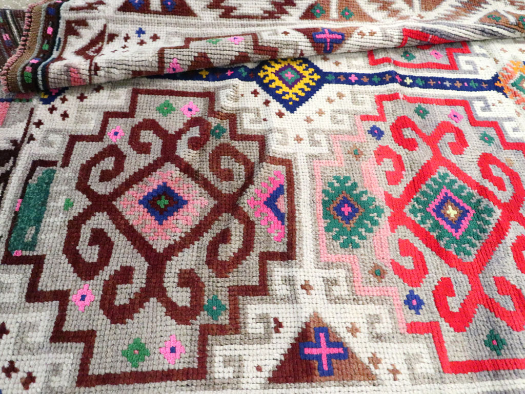 Vintage Turkish Anatolian Wide Gallery Runner, No.29578 - Gss