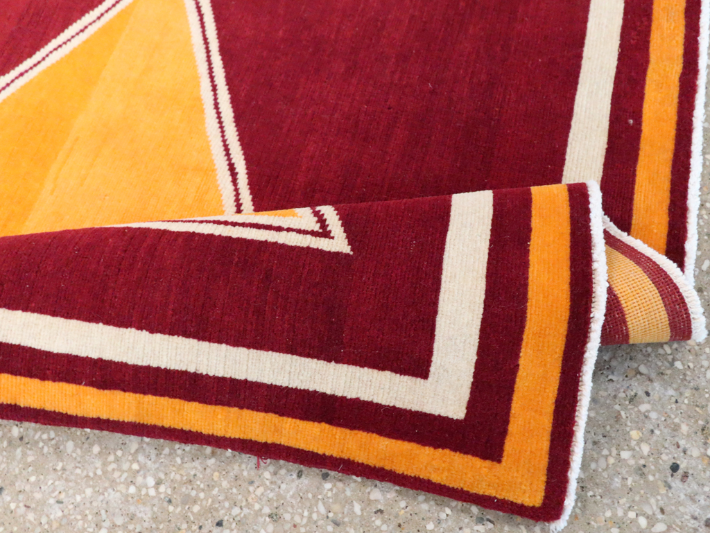 Vintage Persian Tabriz Throw Rug With Virginia Tech Logo (Pair: 1 of 2), No.29585 - Gss