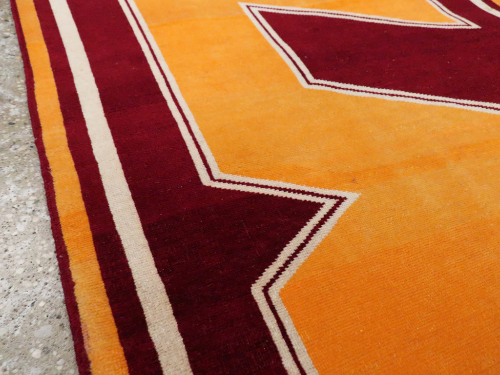 Vintage Persian Tabriz Throw Rug With Virginia Tech Logo (Pair: 2 of 2), No.29586 - Gss