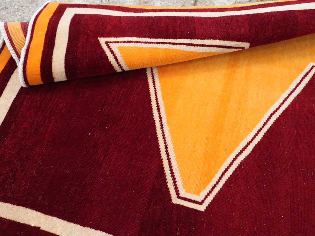 Vintage Persian Tabriz Throw Rug With Virginia Tech Logo (Pair: 2 of 2), No.29586 - Gss