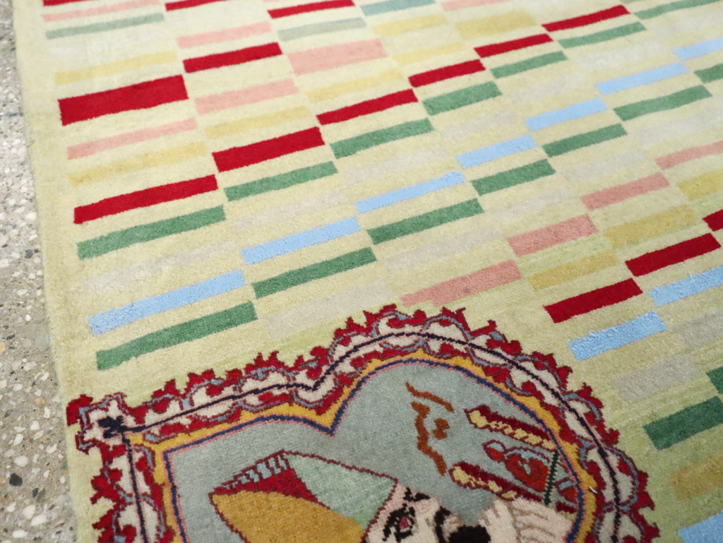 Vintage Persian Pictorial Tabriz Rug, No.29589 - Gss