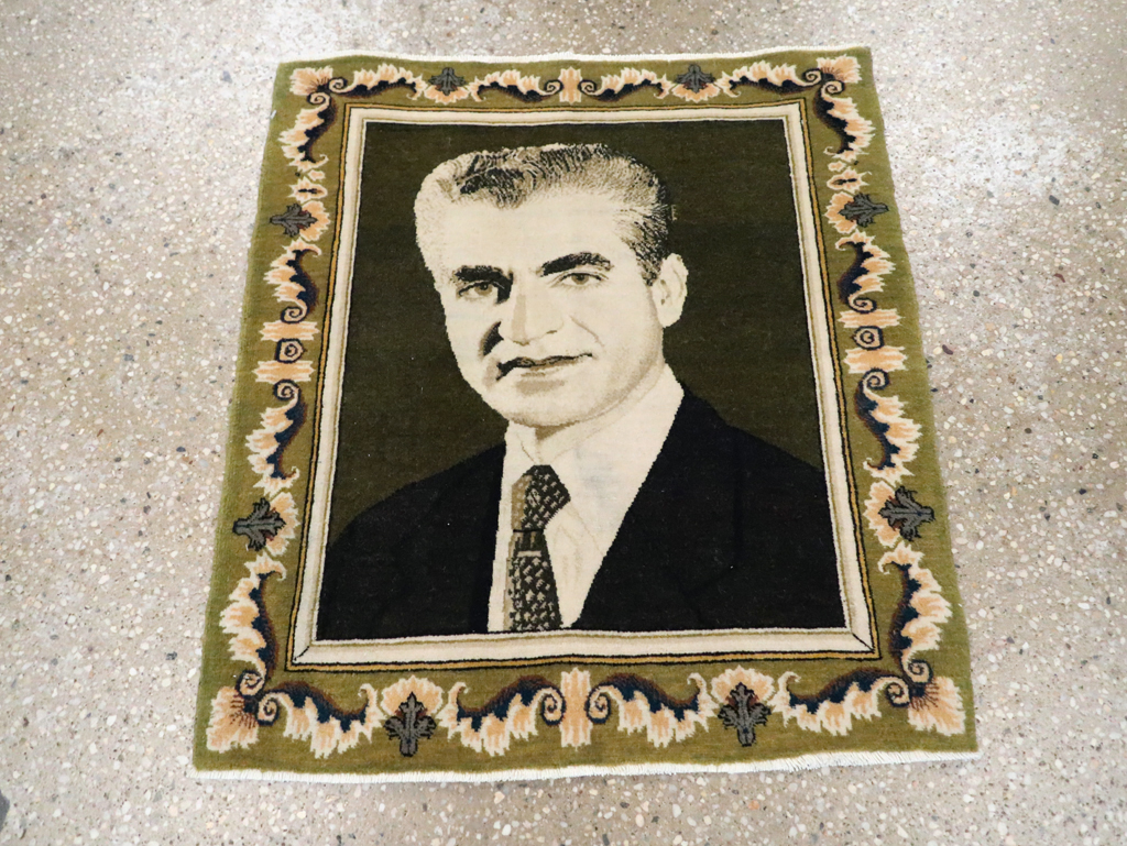 Vintage Persian Pictorial Tabriz Rug, No.29591 - Gss