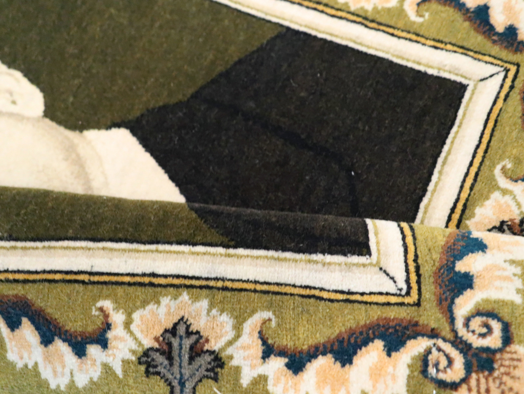 Vintage Persian Pictorial Tabriz Rug, No.29591 - Gss