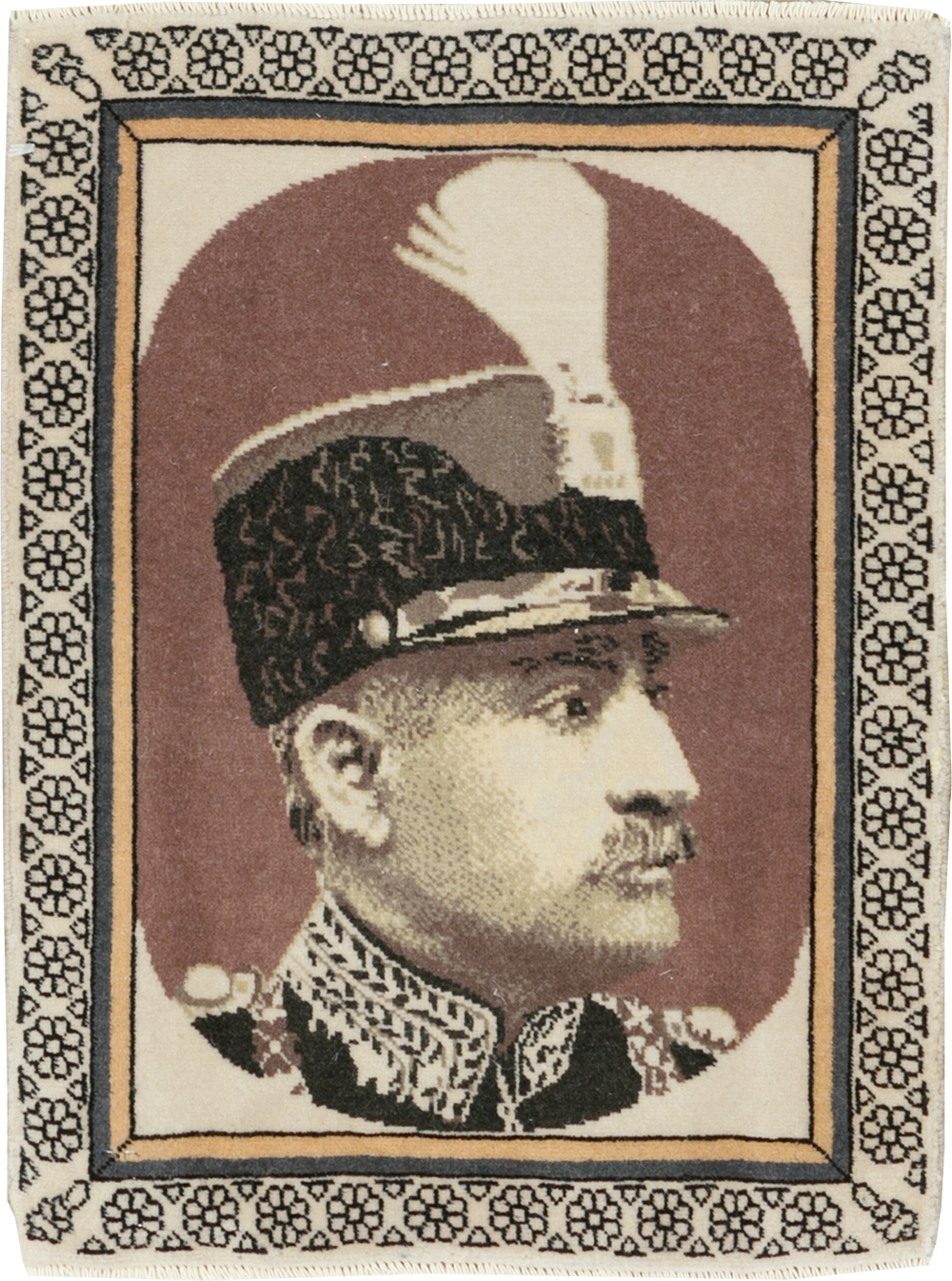 Vintage Persian Tabriz Pictorial Throw Rug, No.29592 - Gss